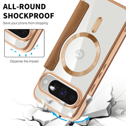 MagSafe Case for Google Pixel 10 Pro XL, Techsuit, SmartMag Book, Brown