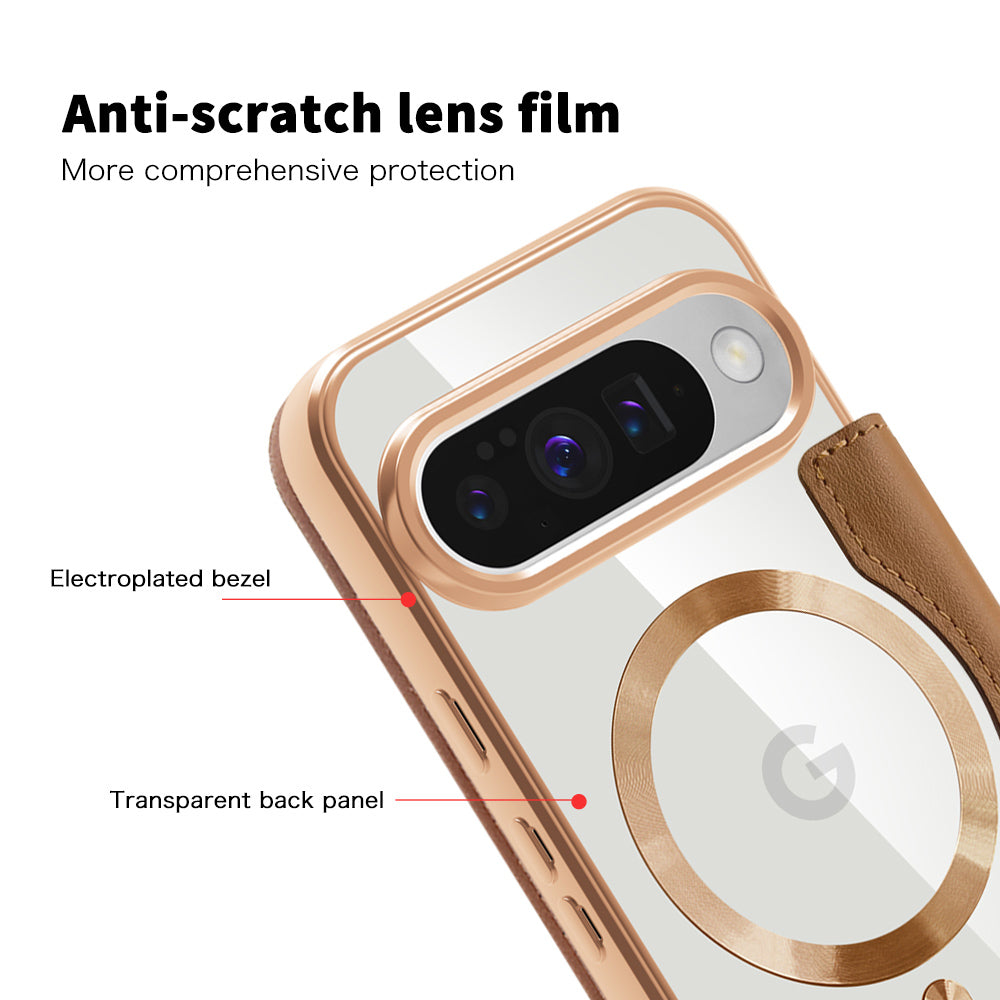 MagSafe Case for Google Pixel 10 Pro / 10, Techsuit, SmartMag Book, Brown