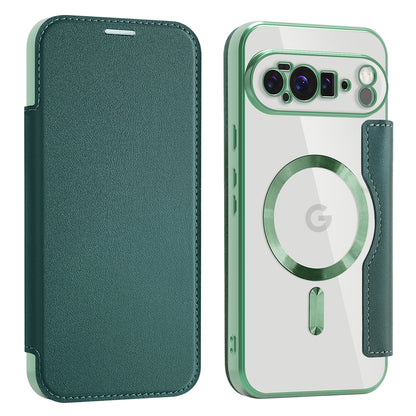 MagSafe Case for Google Pixel 10 Pro XL, Techsuit, SmartMag Book, Green