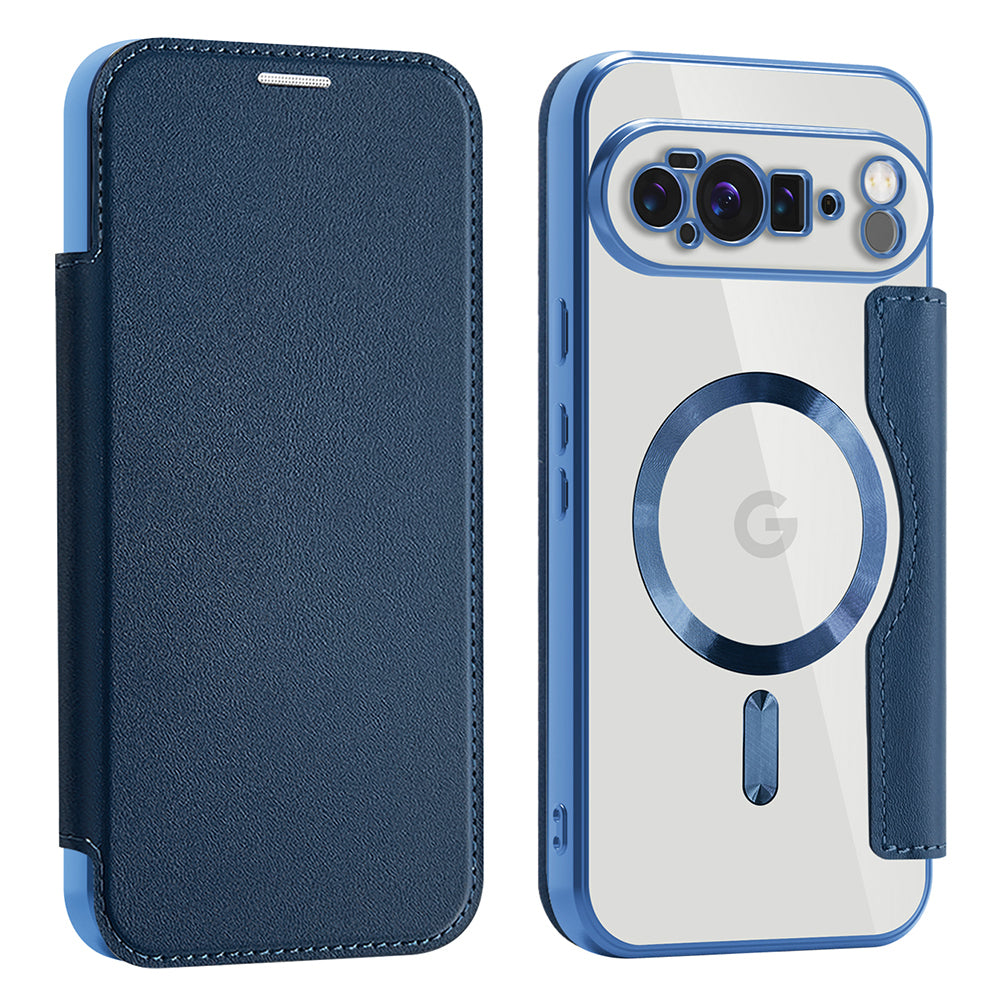 MagSafe Case for Google Pixel 10 Pro XL, Techsuit, SmartMag Book, Blue