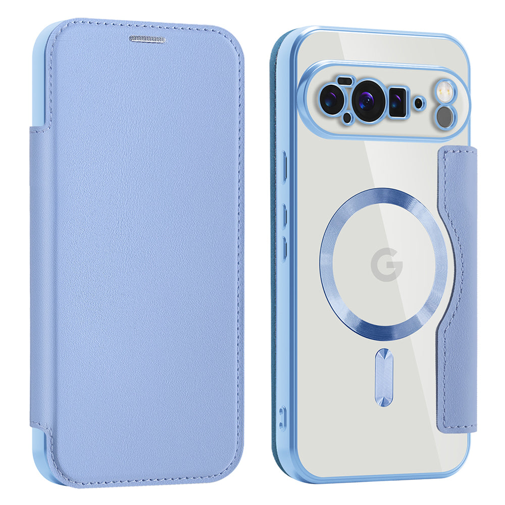 MagSafe Case for Google Pixel 10 Pro XL, Techsuit, SmartMag Book, Blue