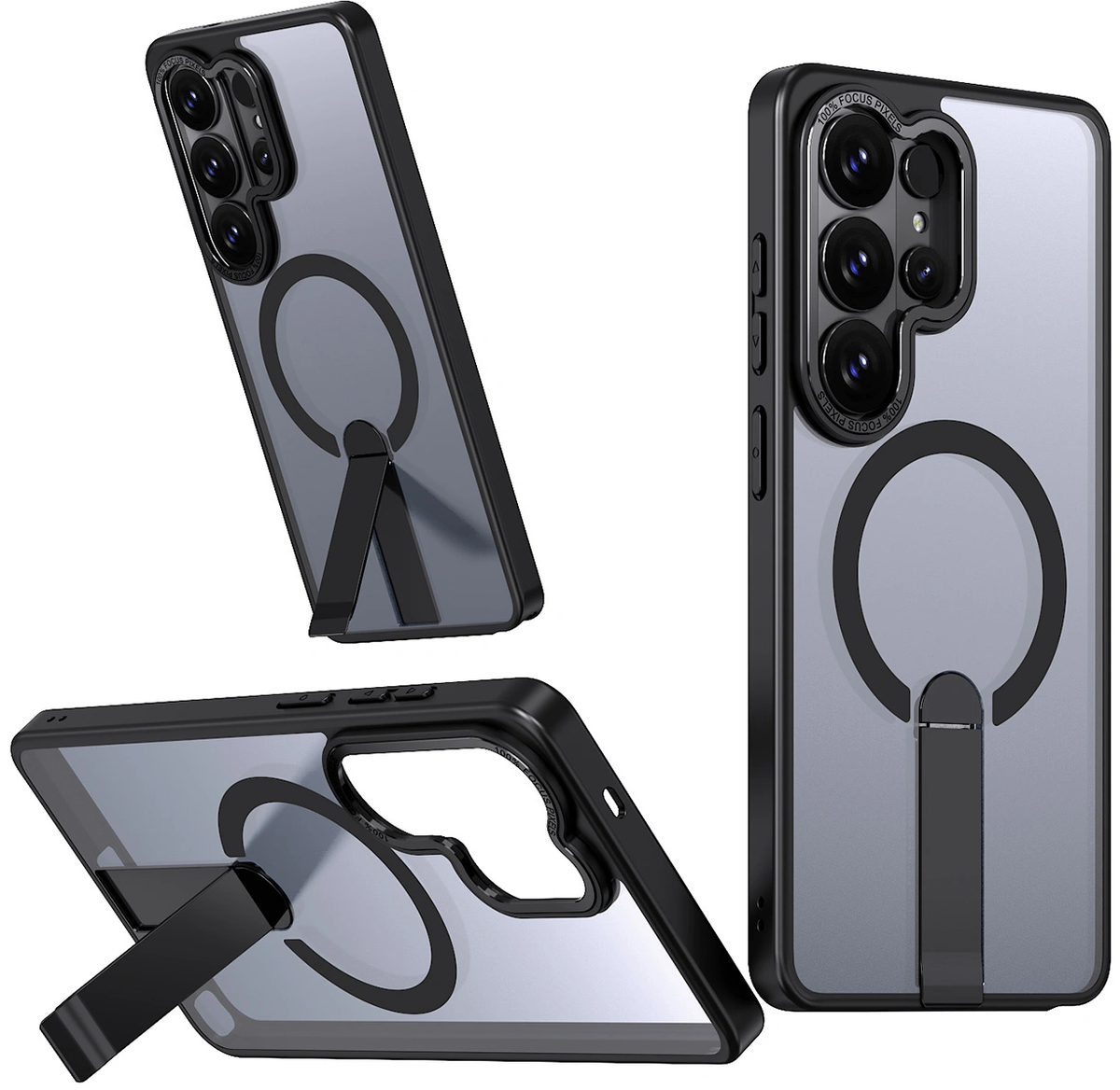 MagSafe Case for Samsung Galaxy S26 Ultra S948, Hybrid Armor, X with Stand, Black