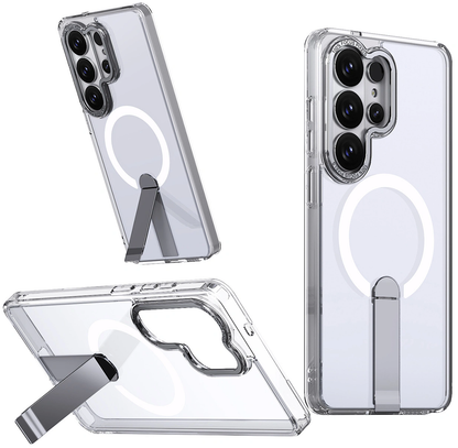 MagSafe Case for Samsung Galaxy S26 S942, Hybrid Armor, X with Stand, Transparent