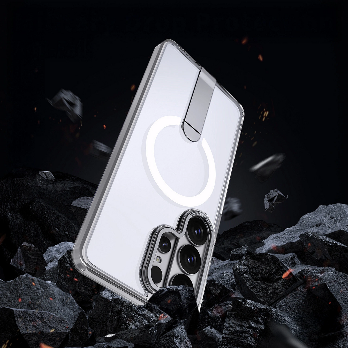 MagSafe Case for Samsung Galaxy S26 Ultra S948, Hybrid Armor, X with Stand, Transparent