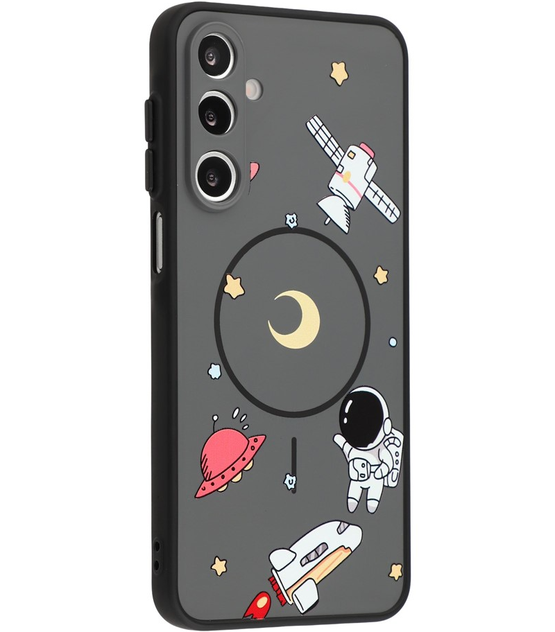 MagSafe Case for Samsung Galaxy S25 Ultra S938, OEM, Cartoon Astronaut, Black