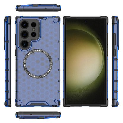 MagSafe Case for Samsung Galaxy S24 Ultra S928, Techsuit, HoneyComb Shield, Blue