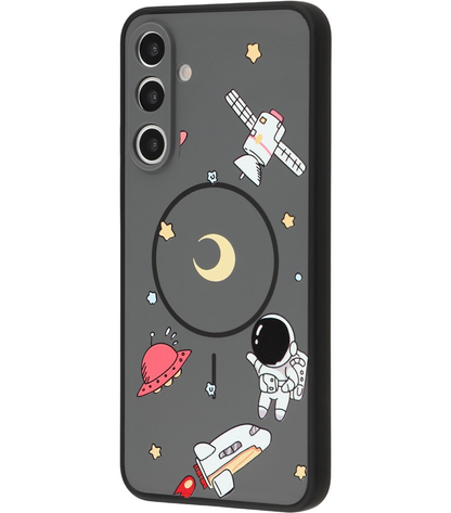 MagSafe Case for Samsung Galaxy S25 Ultra S938, OEM, Cartoon Astronaut, Black