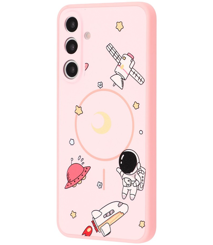 MagSafe Case for Samsung Galaxy S26 Ultra S948, OEM, Cartoon Astronaut, Pink