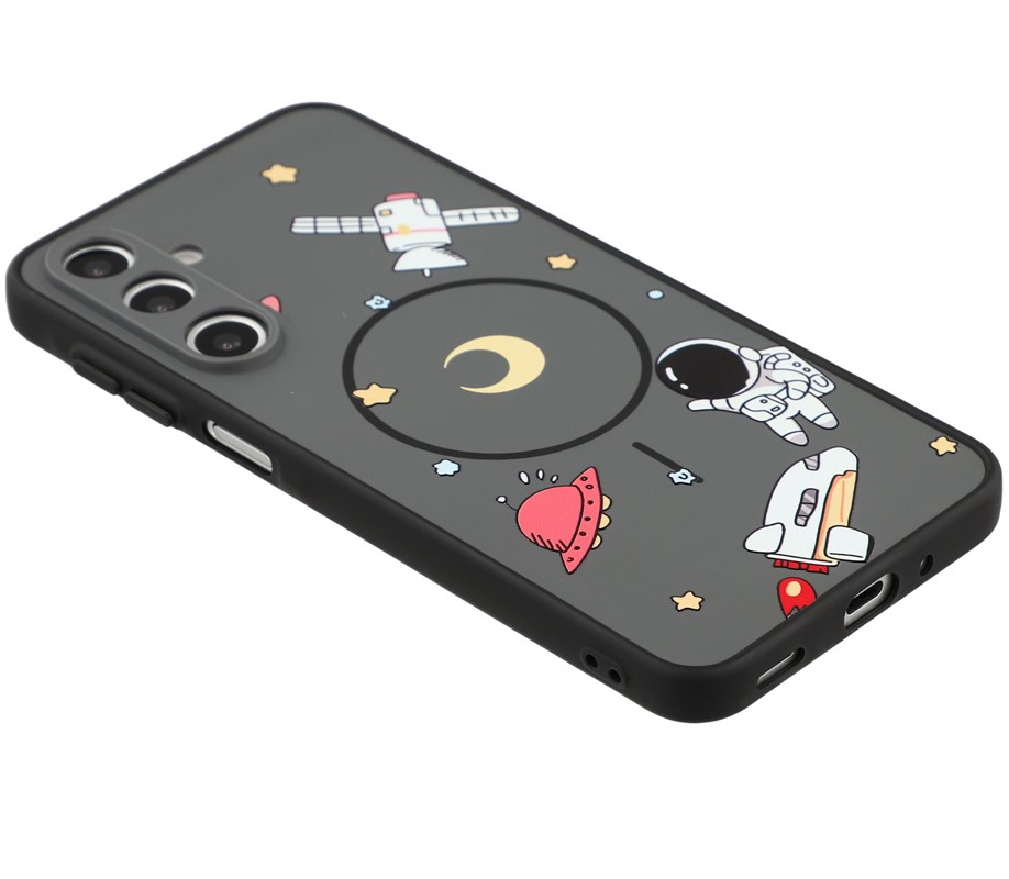 MagSafe Case for Samsung Galaxy S25 Ultra S938, OEM, Cartoon Astronaut, Black