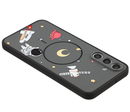 MagSafe Case for Samsung Galaxy S25 Ultra S938, OEM, Cartoon Astronaut, Black