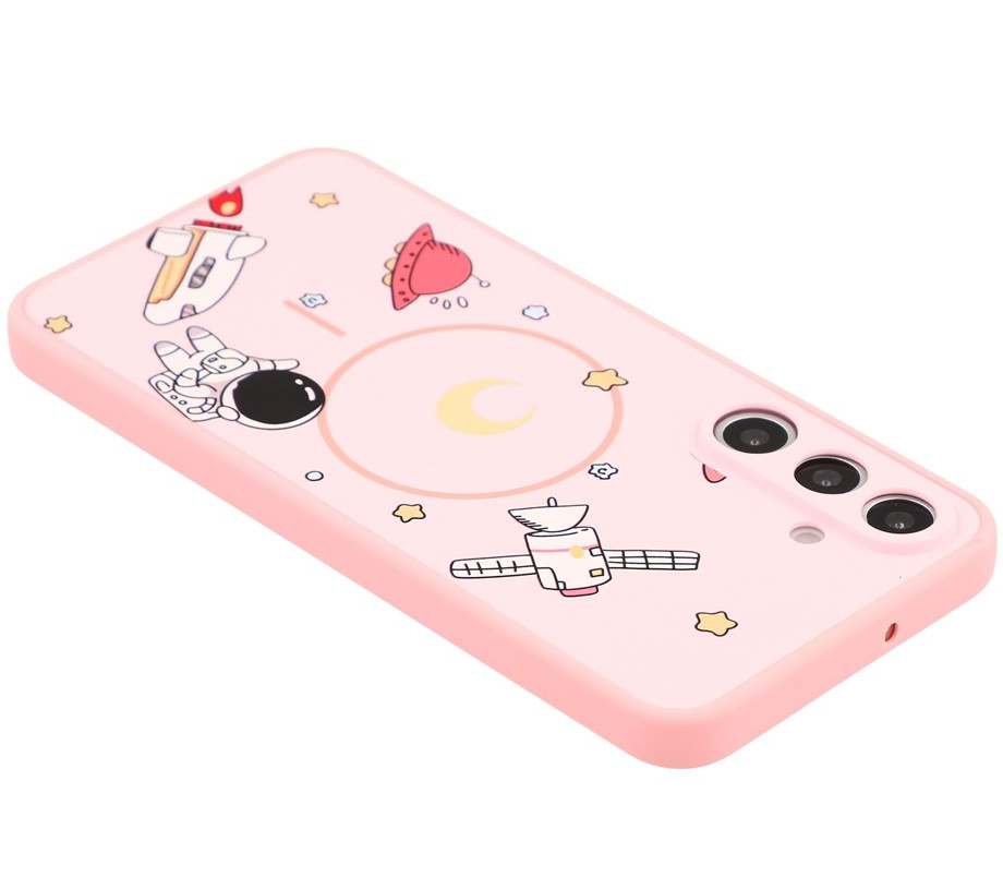 MagSafe Case for Samsung Galaxy S25 Ultra S938, OEM, Cartoon Astronaut, Pink