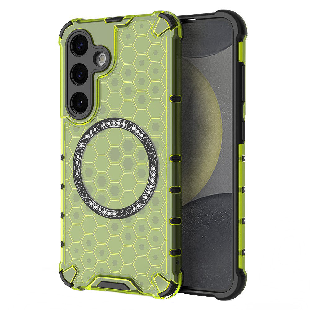 Θήκη MagSafe για Samsung Galaxy S25 S931, Techsuit, HoneyComb Shield, Πράσινο