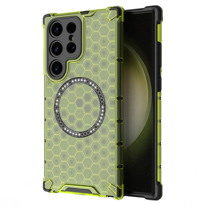 MagSafe Case for Samsung Galaxy S25 Ultra S938, Techsuit, HoneyComb Shield, Green