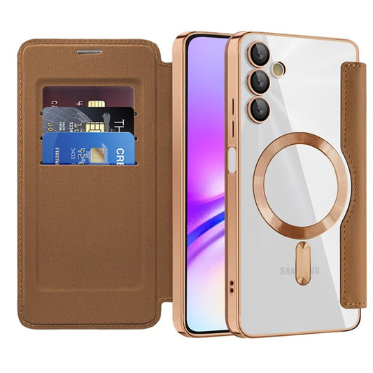 MagSafe Case for Samsung Galaxy A05s A057, Techsuit, SmartMag Book, Brown