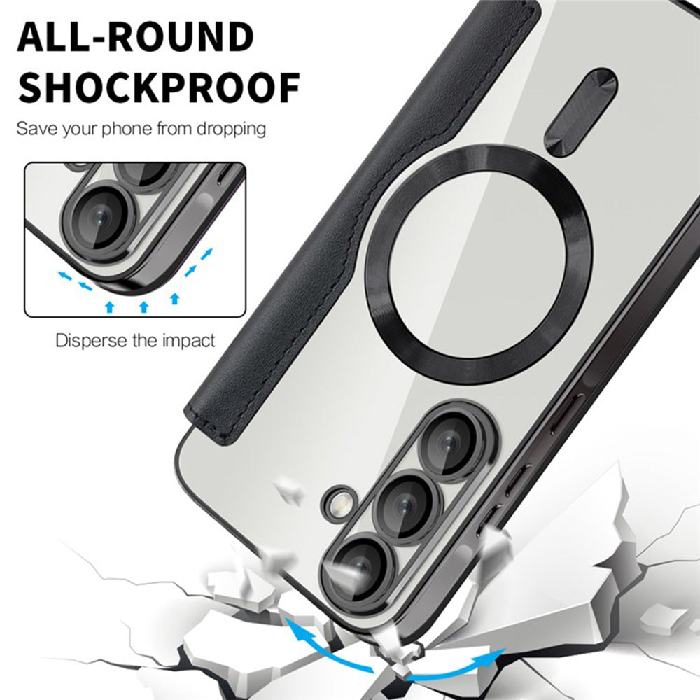 MagSafe Case for Samsung Galaxy A36 A366, Techsuit, SmartMag Book, Black