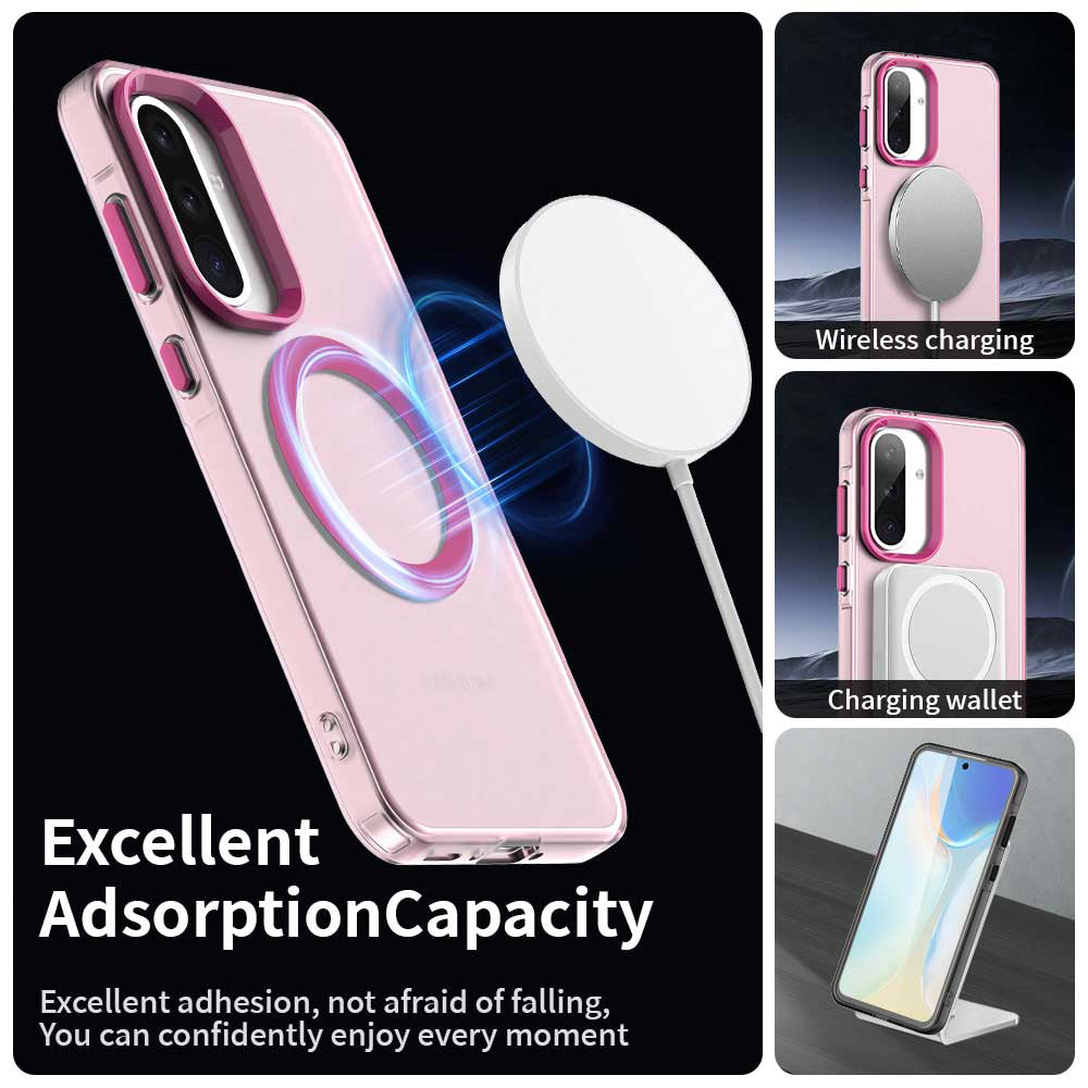 MagSafe Case for Samsung Galaxy A56 A566, Techsuit, CandyCase, Pink