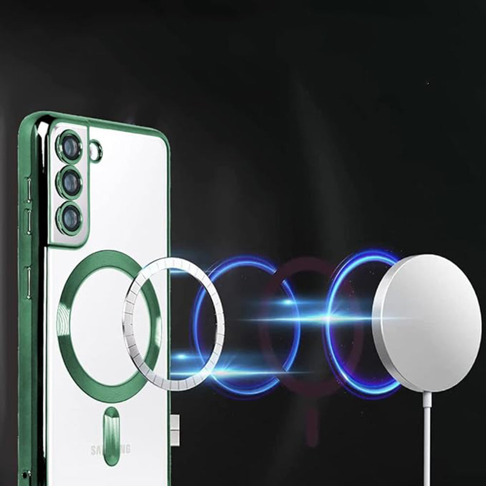 Θήκη MagSafe για Samsung Galaxy S21 5G G991, Techsuit, Luxury Crystal, Ανοιχτό Πράσινο