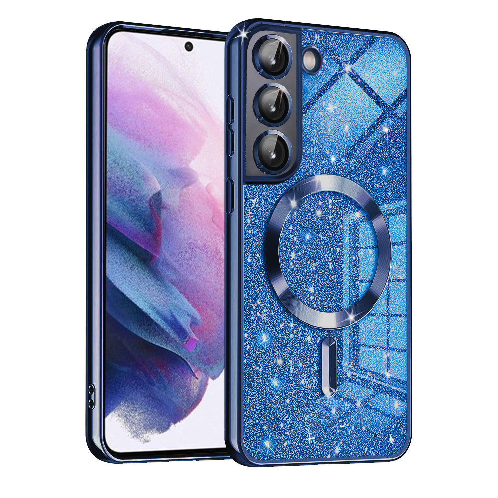 Θήκη MagSafe για Samsung Galaxy S21 5G G991, Techsuit, Luxury Glitter, Σκούρο Μπλε