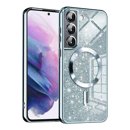 Θήκη MagSafe για Samsung Galaxy S21 5G G991, Techsuit, Luxury Glitter, Bleu