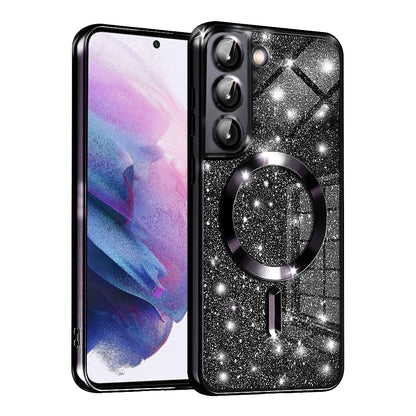 Θήκη MagSafe για Samsung Galaxy S21 5G G991, Techsuit, Luxury Glitter, Μαύρη