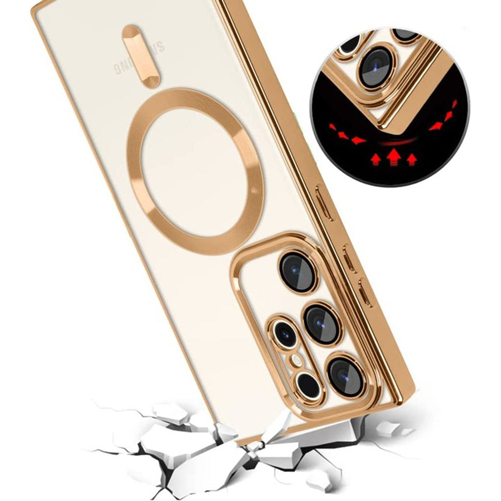 Θήκη MagSafe για Samsung Galaxy S22 Ultra 5G S908, Techsuit, Luxury Crystal, Σκούρο Πράσινο
