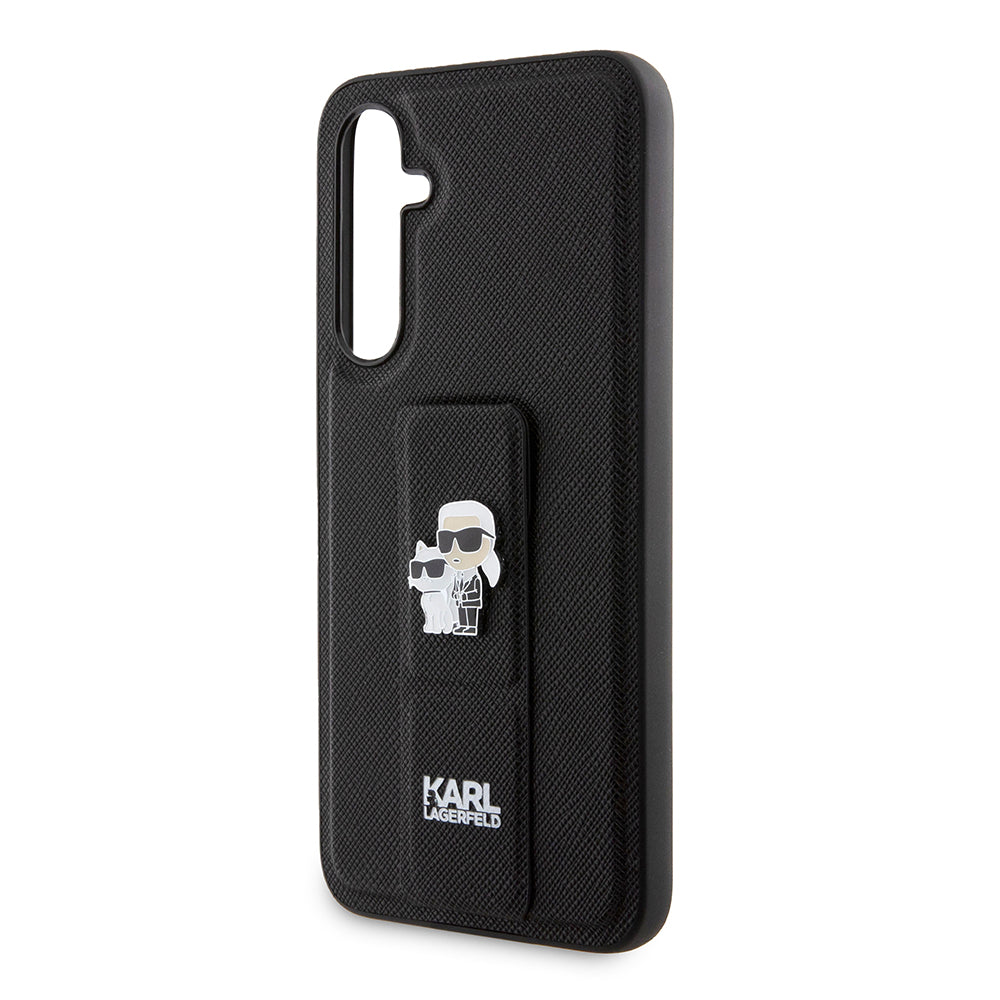 MagSafe Case for Samsung Galaxy S23 FE S711, Karl Lagerfeld, Saffiano Gripstand Karl & Choupette, Black