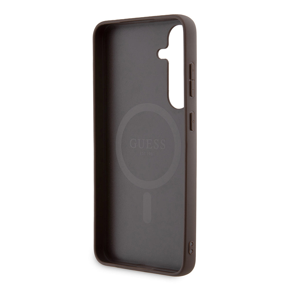 Θήκη MagSafe για Samsung Galaxy S24+ S926, Guess, 4G Collection, Καφέ