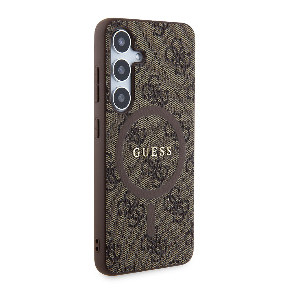 Θήκη MagSafe για Samsung Galaxy S24 S921, Guess, 4G Collection, Καφέ