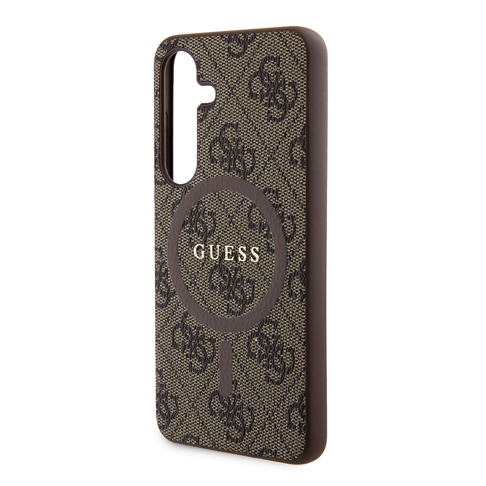 Θήκη MagSafe για Samsung Galaxy S24 S921, Guess, 4G Collection, Καφέ