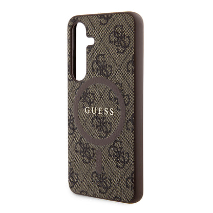 Θήκη MagSafe για Samsung Galaxy S24 S921, Guess, 4G Collection, Καφέ