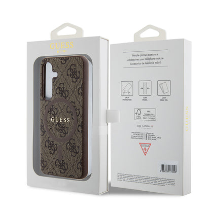 Θήκη MagSafe για Samsung Galaxy S24 S921, Guess, 4G Collection, Καφέ
