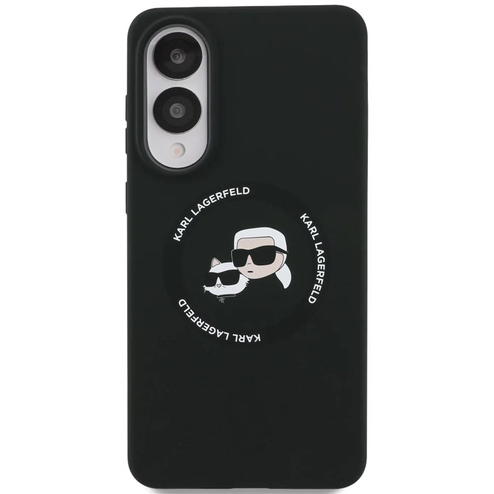 Θήκη MagSafe για Samsung Galaxy S25 Edge S937, Karl Lagerfeld, Silicone Double Heads, Μαύρη