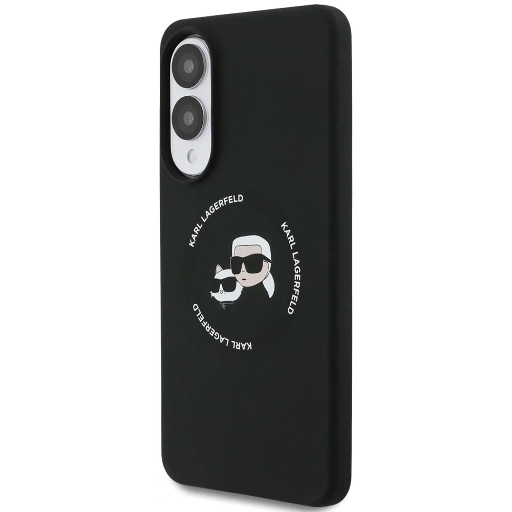 Θήκη MagSafe για Samsung Galaxy S25 Edge S937, Karl Lagerfeld, Silicone Double Heads, Μαύρη