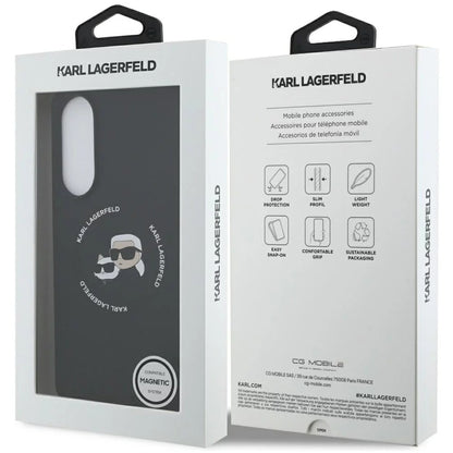 Θήκη MagSafe για Samsung Galaxy S25 Edge S937, Karl Lagerfeld, Silicone Double Heads, Μαύρη