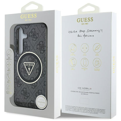 Θήκη MagSafe για Samsung Galaxy S25 S931, Guess, IML Glitter 4G Circle Triangle, Μαύρη