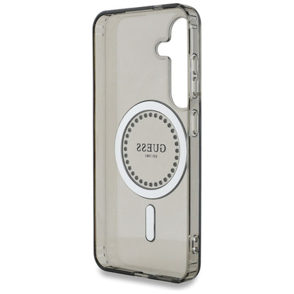 MagSafe Case for Samsung Galaxy S25 S931, Guess, IML Rhinestone, Black