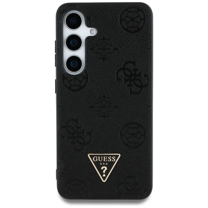 MagSafe Case for Samsung Galaxy S25 S931, Guess, Peony Grained Hot Stamp Triangle, Black