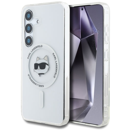 Θήκη MagSafe για Samsung Galaxy S25 S931, Karl Lagerfeld, IML Choupette's Head, Λευκή