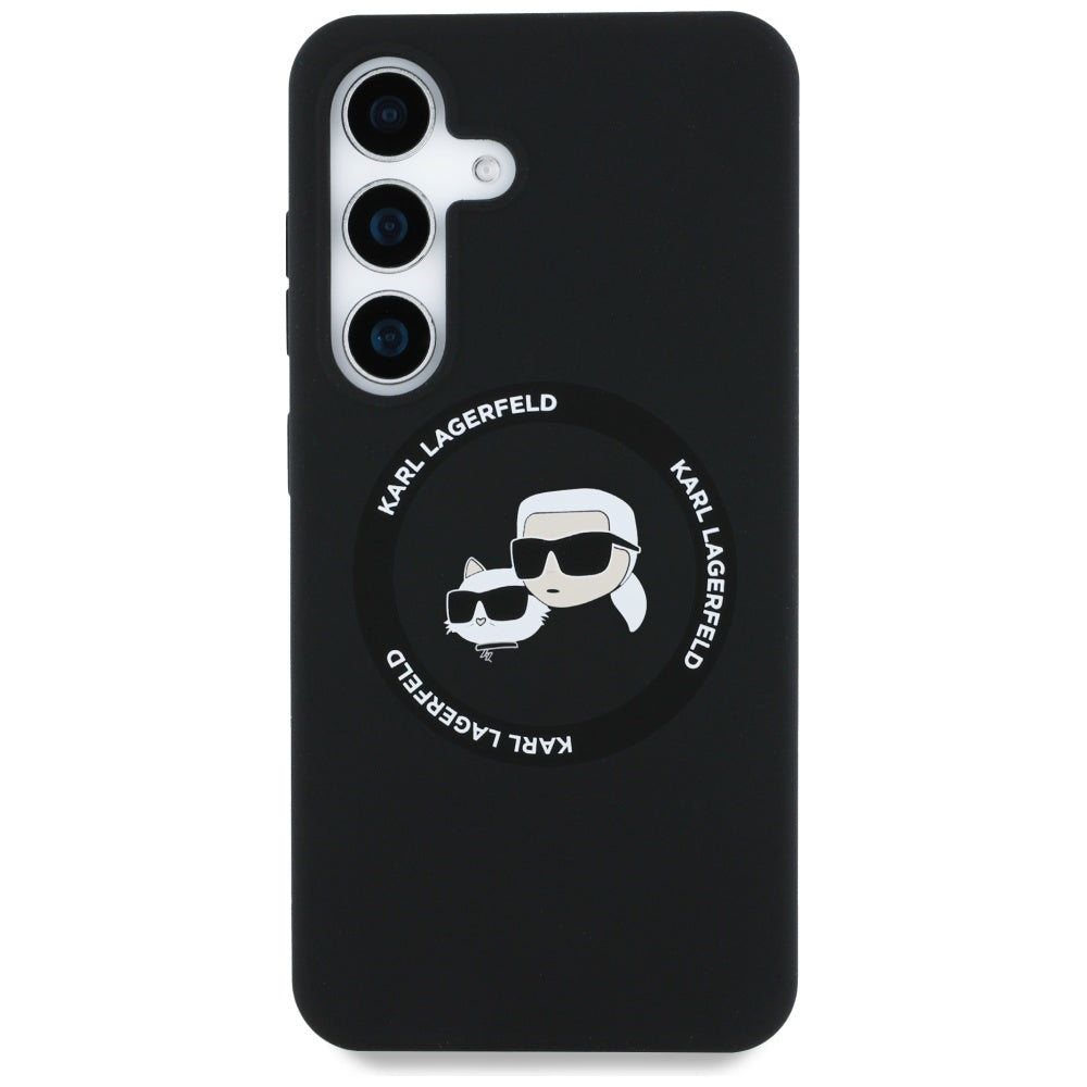 MagSafe Case for Samsung Galaxy S25 S931, Karl Lagerfeld, Silicone Double Heads, Black