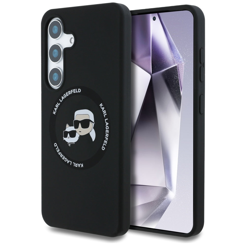 MagSafe Case for Samsung Galaxy S25 S931, Karl Lagerfeld, Silicone Double Heads, Black