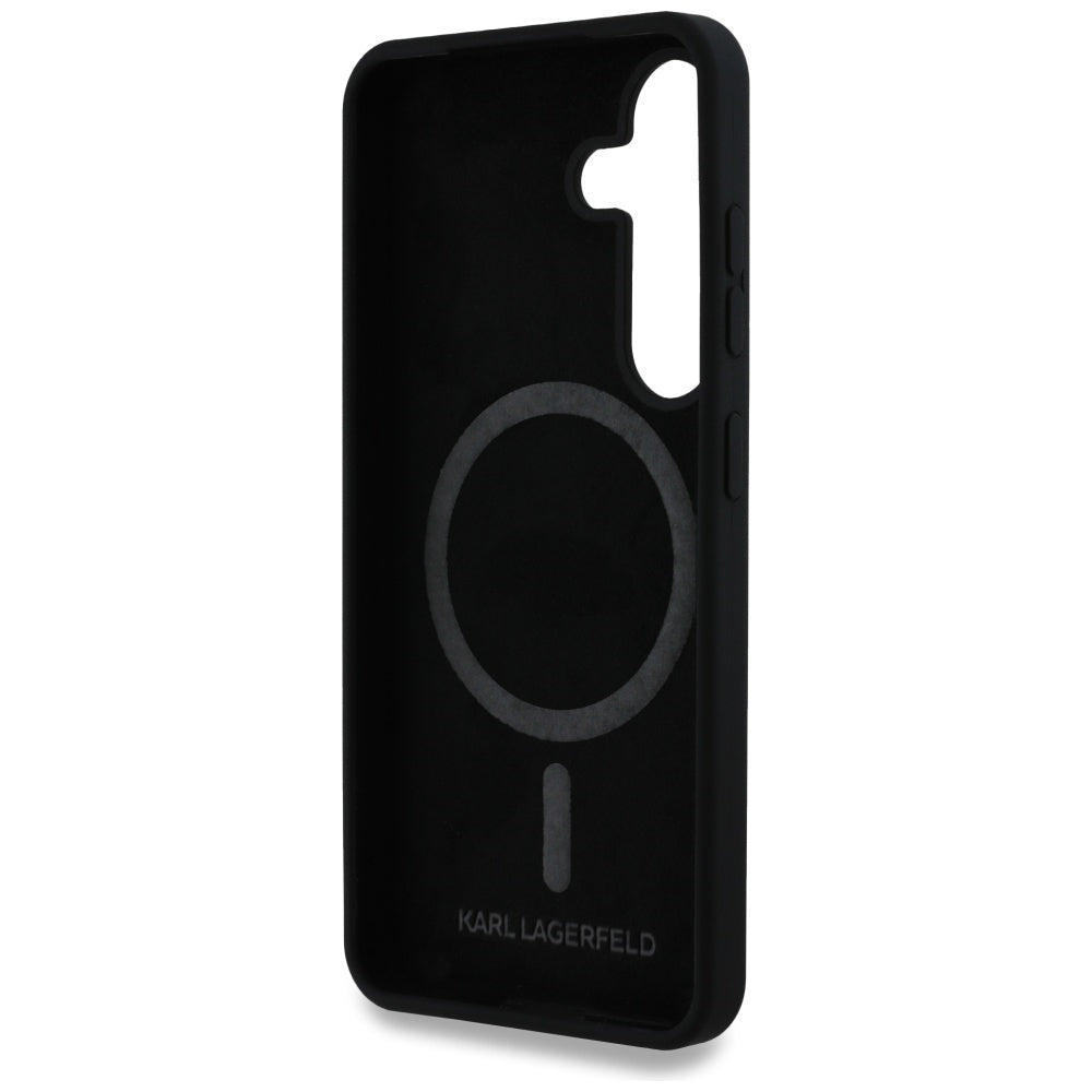 MagSafe Case for Samsung Galaxy S25 S931, Karl Lagerfeld, Silicone Double Heads, Black