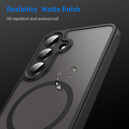 MagSafe Case for Samsung Galaxy S25 S931 / S24 S921, Techsuit, HaloFrost II Big Lens Hole, Black