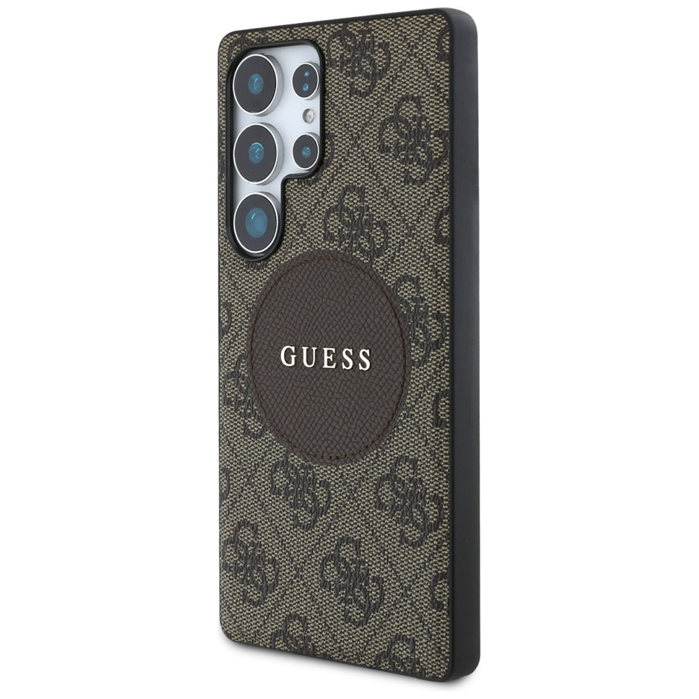 Θήκη MagSafe για Samsung Galaxy S25 Ultra S938, Guess, 4G Circle Classic Logo, Καφέ
