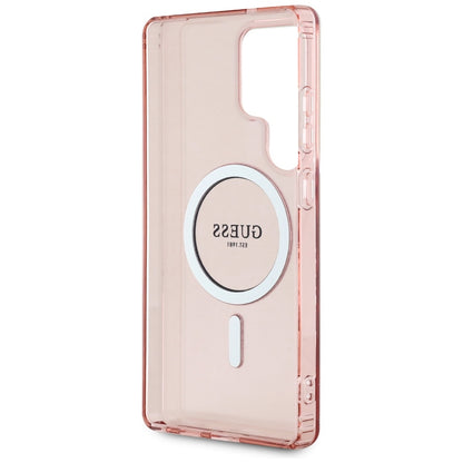 MagSafe Case for Samsung Galaxy S25 Ultra S938, Guess, IML Glitter Circle, Pink