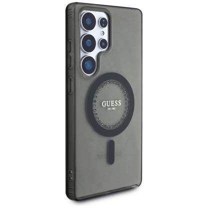 Θήκη MagSafe για Samsung Galaxy S25 Ultra S938, Guess, IML Rhinestone, Μαύρη