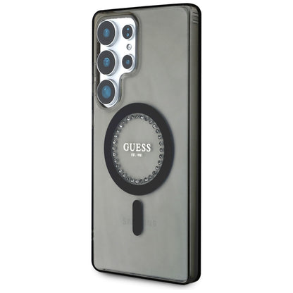 Θήκη MagSafe για Samsung Galaxy S25 Ultra S938, Guess, IML Rhinestone, Μαύρη
