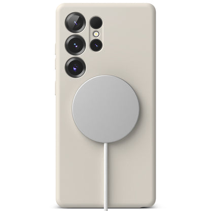 MagSafe Case for Samsung Galaxy S25 Ultra S938, Ringke, Silicone, Cream