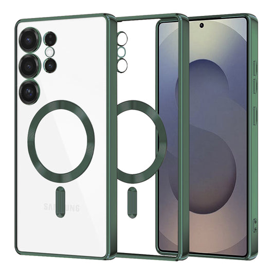 MagSafe Case for Samsung Galaxy S25 Ultra S938, Techsuit, Luxury Crystal, Dark Green