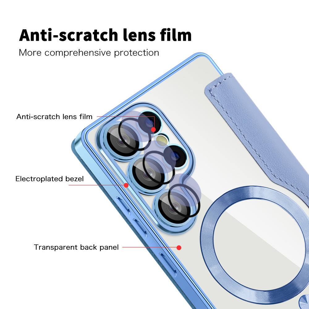 MagSafe Case for Samsung Galaxy S25 Ultra S938, Techsuit, SmartMag Book, Blue