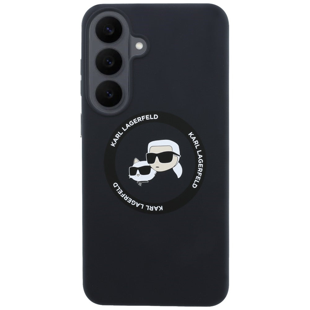 MagSafe Case for Samsung Galaxy S26 FE S741, Karl Lagerfeld, Karl & Choupette Head's, Black